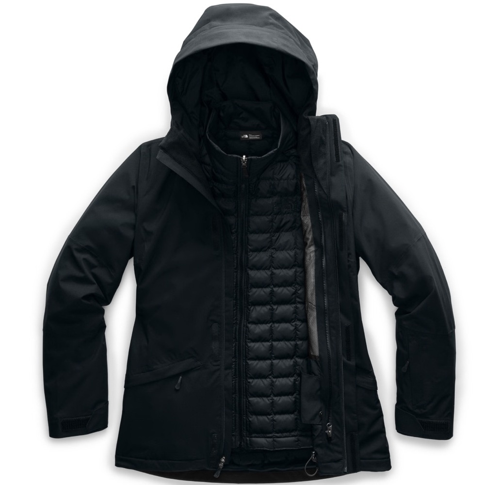 The North Face, ThermoBall Eco Snow Triclimate Jacket, TNF BLACK, XL, Women's